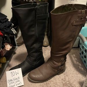 Wide calf boots black